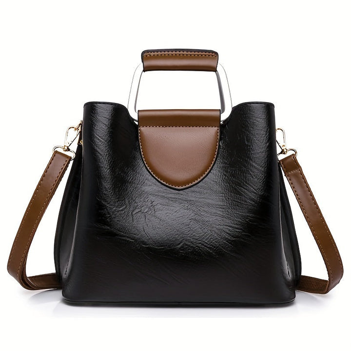 Mae - Women’s Spacious Genuine Leather Leather Bag with Adjustable Strap