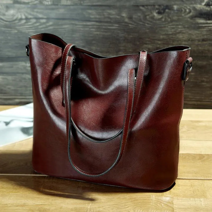 Janica - Women’s Timeless Vintage Leather Handbag with Adjustable Strap & Classic Charm