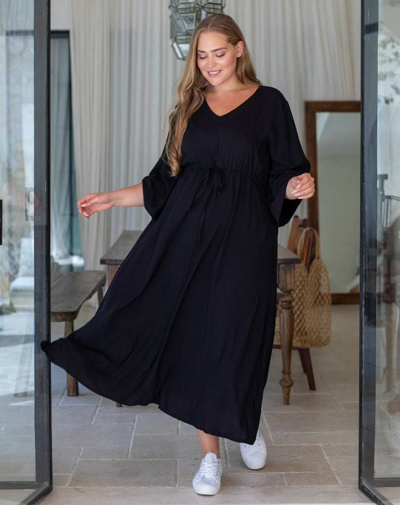 Zoe Dress With Pockets - Black