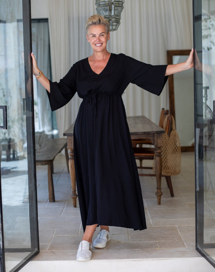 Zoe Dress With Pockets - Black