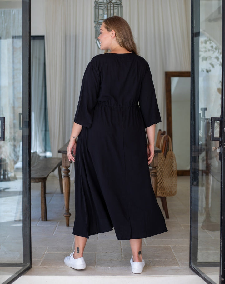 Zoe Dress With Pockets - Black