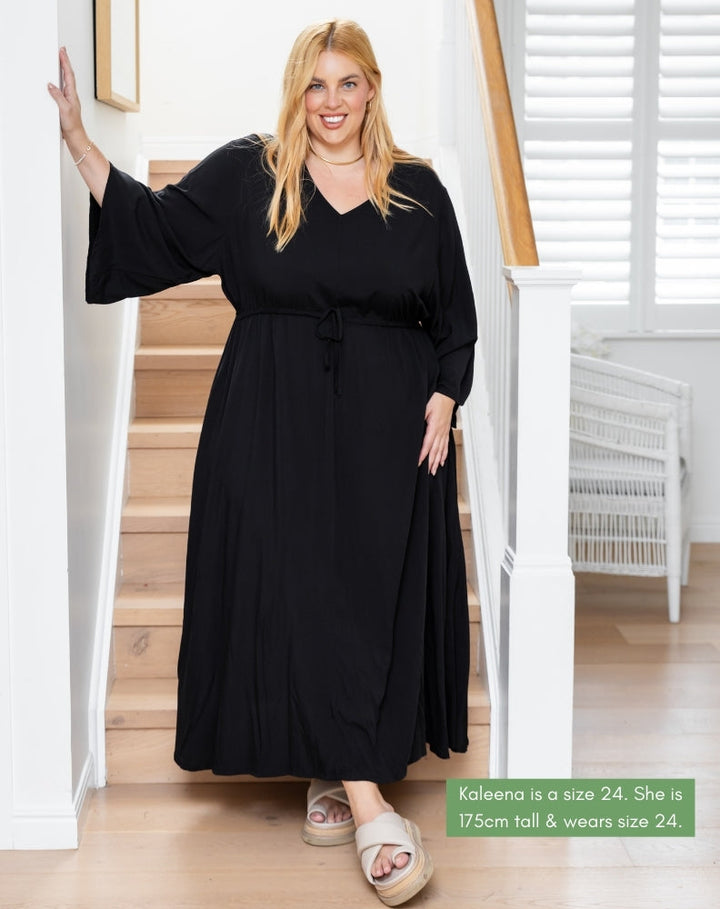Zoe Dress With Pockets - Black