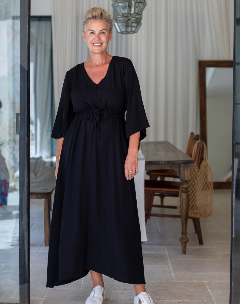 Zoe Dress With Pockets - Black