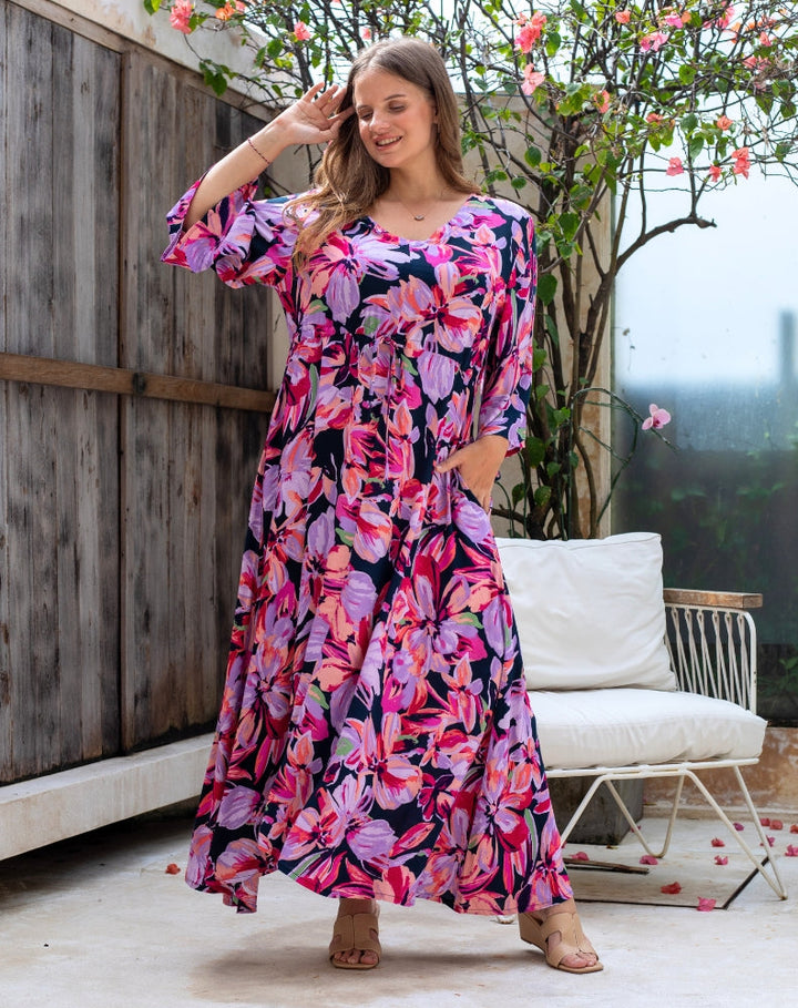 Zoe Dress With Pockets - Plum Petal