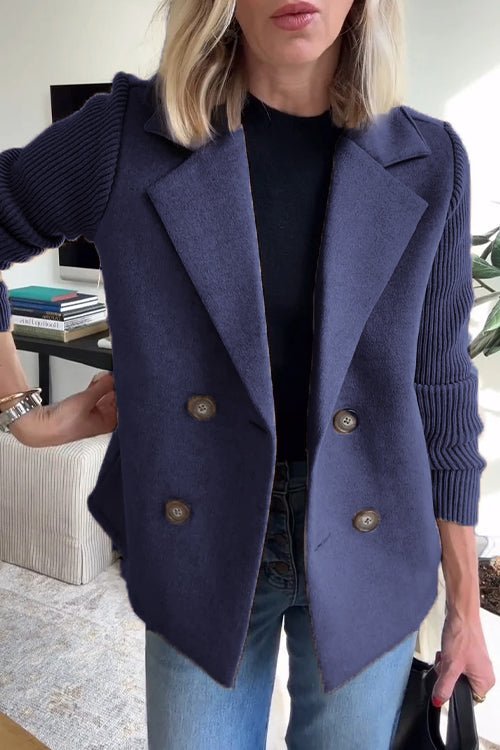 Serena | Elegant Knit-Sleeve Blazer