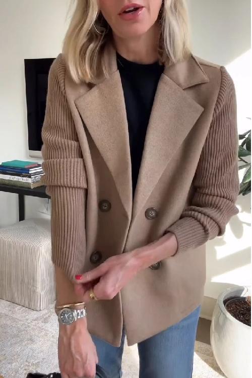 Serena | Elegant Knit-Sleeve Blazer