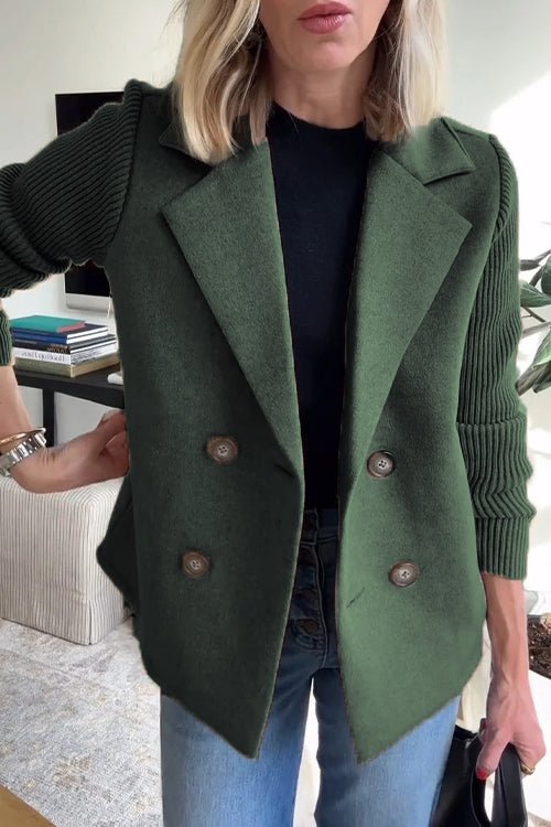 Serena | Elegant Knit-Sleeve Blazer