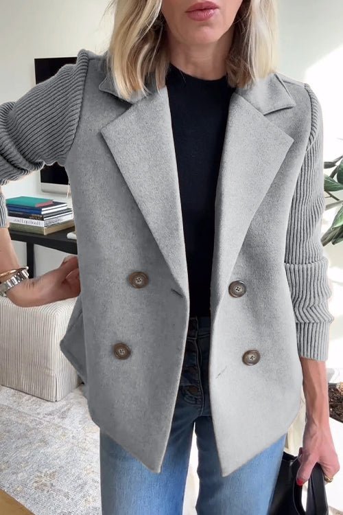 Serena | Elegant Knit-Sleeve Blazer