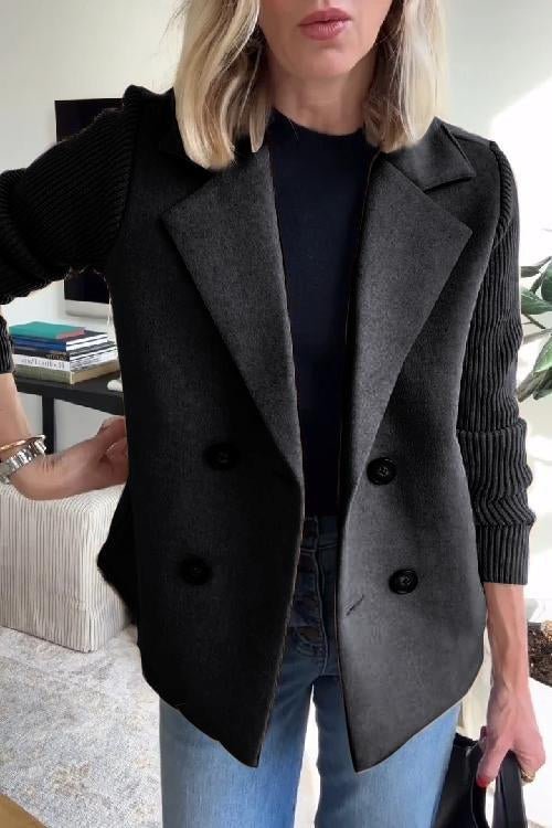 Serena | Elegant Knit-Sleeve Blazer