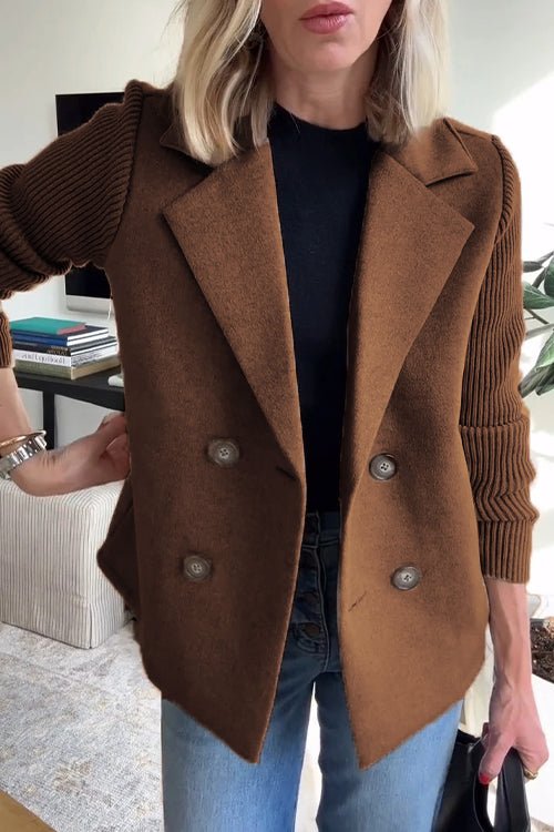 Serena | Elegant Knit-Sleeve Blazer