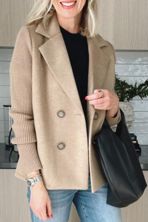 Serena | Elegant Knit-Sleeve Blazer
