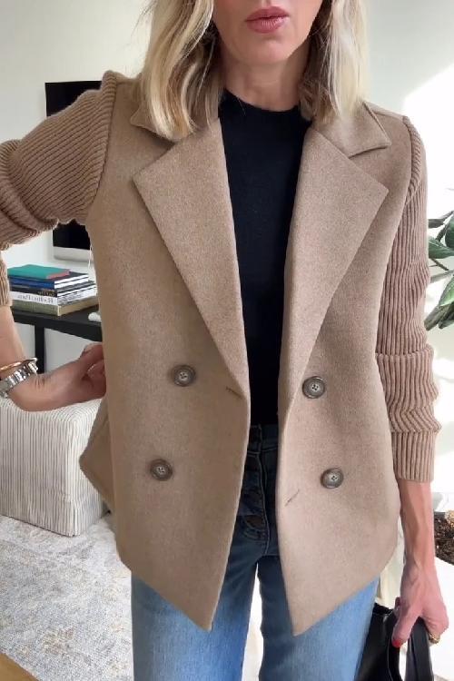 Serena | Elegant Knit-Sleeve Blazer