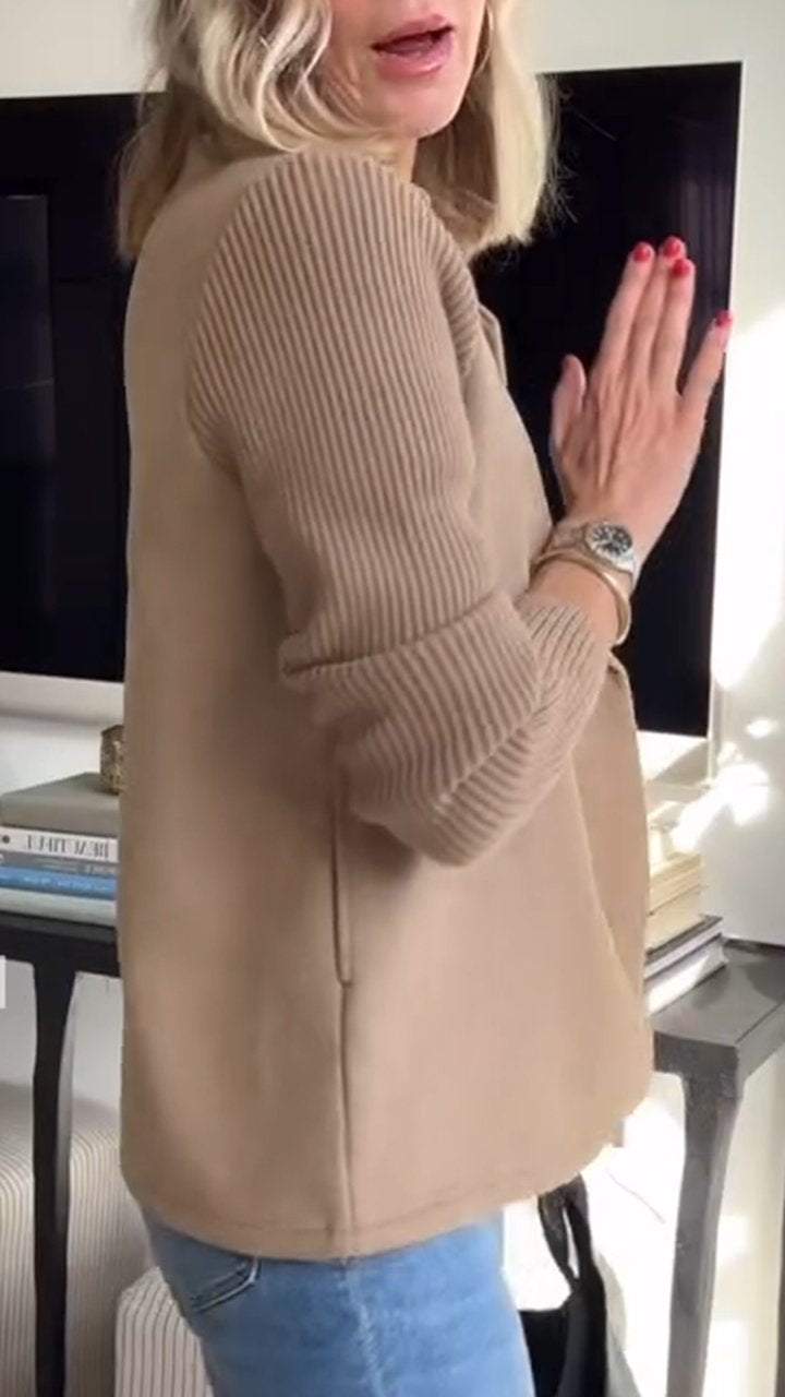 Serena | Elegant Knit-Sleeve Blazer
