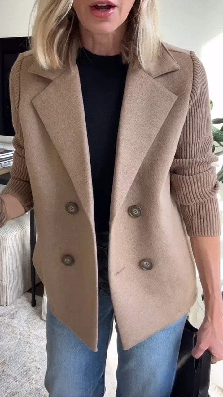 Serena | Elegant Knit-Sleeve Blazer